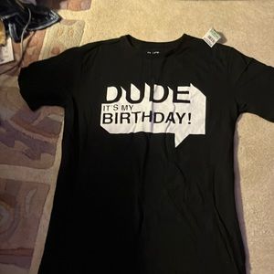 Birthday short sleeve shirt black xxl girls/boys